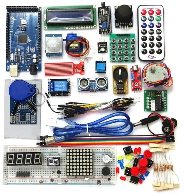 Main image of MEGA2560 R3 Starter Kit Motor Servo RFID Ultrasonic Ranging Relay LCD For