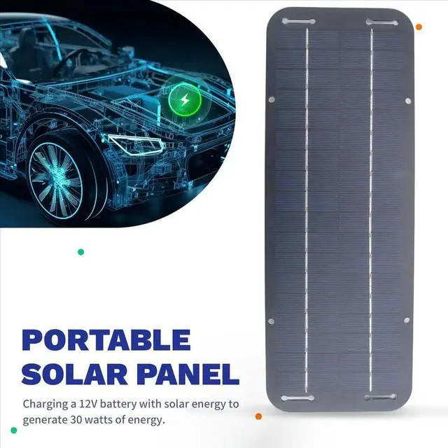 Main image of 12V 30W Solar Panel Car Boat Power Solar Panel Charger Maintainer for Car Motorcycle Tractor Boat RV