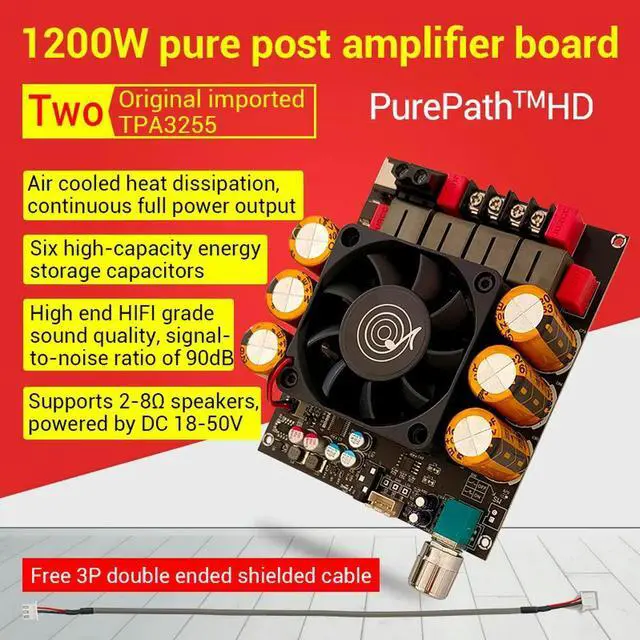 Main image of ZK-6002 Pure Post Amplifier Board 2.0 Stereo With High And Low Frequency Modulation 600W+600W TPA3255