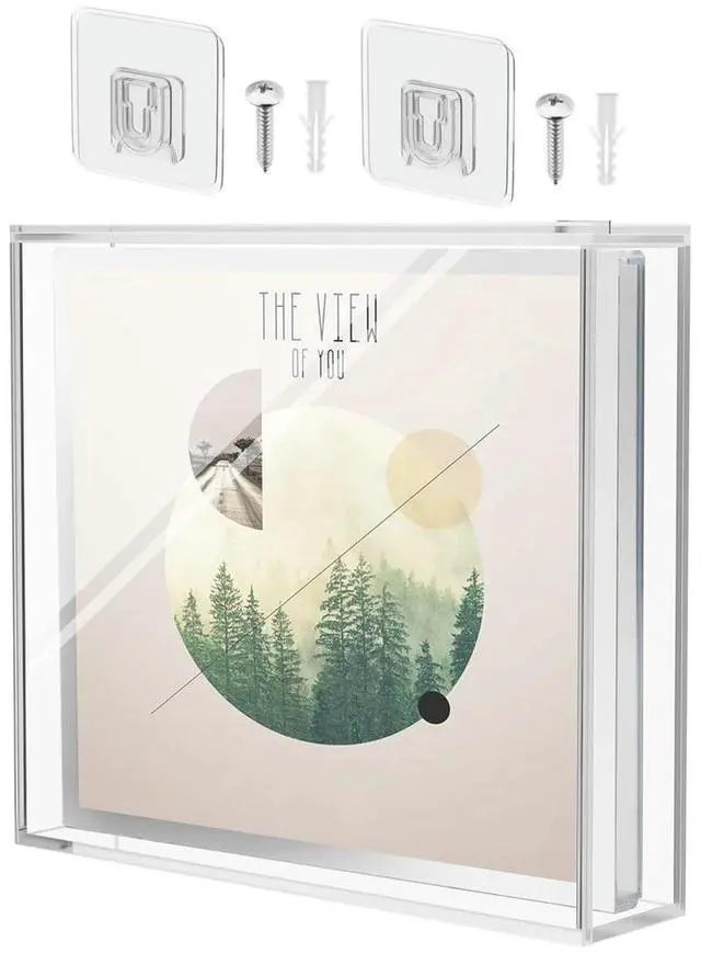 Main image of CD Jewel Case Holder Wall Mount Protector for Single & Double Disc CD Box Display Frame Shelf, Acrylic CD Display Case