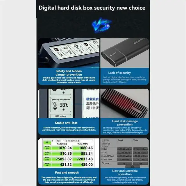 Main image of M.2 SSD NVMe Case USB3.2 Gen2 Type C 10Gbps PCIe SSD Case M.2 NVME Enclosure Disk Box Tool Free SSD Aluminum Case