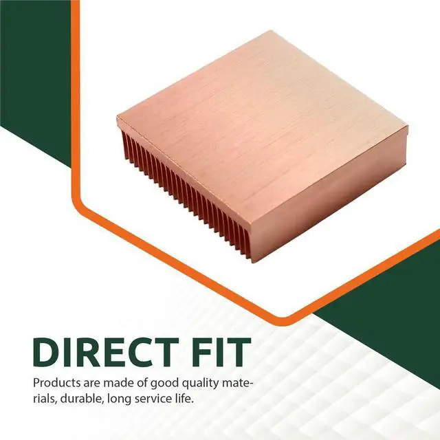 Alt view image 2 of 3 - 40x40x11mm Pure Copper Heatsink Skiving Fin DIY Heat Sink Radiator for Electronic CHIP IC Cooling Cooler