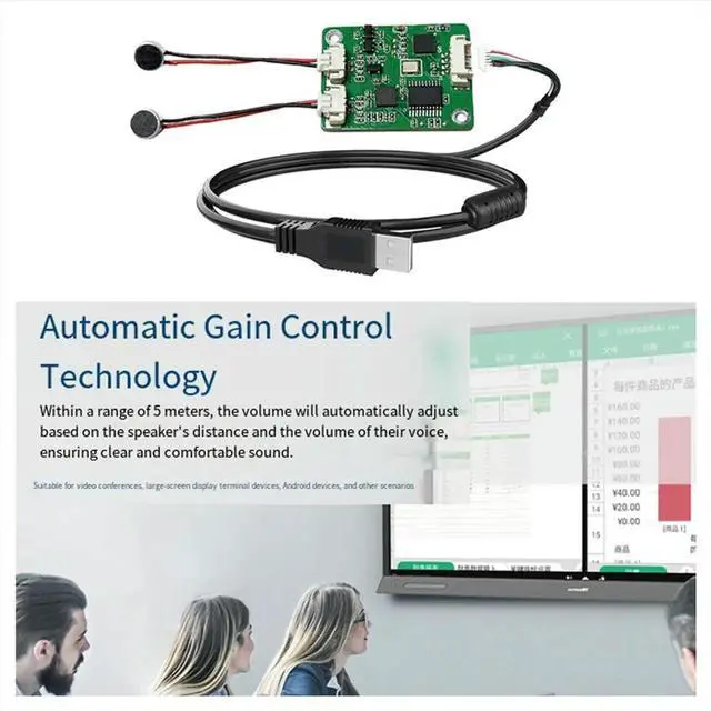 Main image of Dual-Microphone Matrix Noise Reduction Array AI Voice Interaction Reply Cancellation Voice Enhancement USB Driver-Free