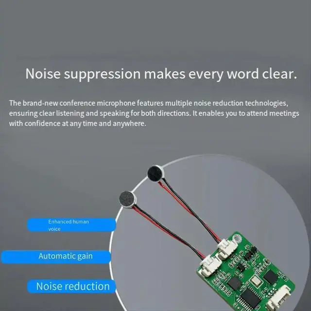 Alt view image 2 of 3 - Dual-Microphone Matrix Noise Reduction Array AI Voice Interaction Reply Cancellation Voice Enhancement USB Driver-Free