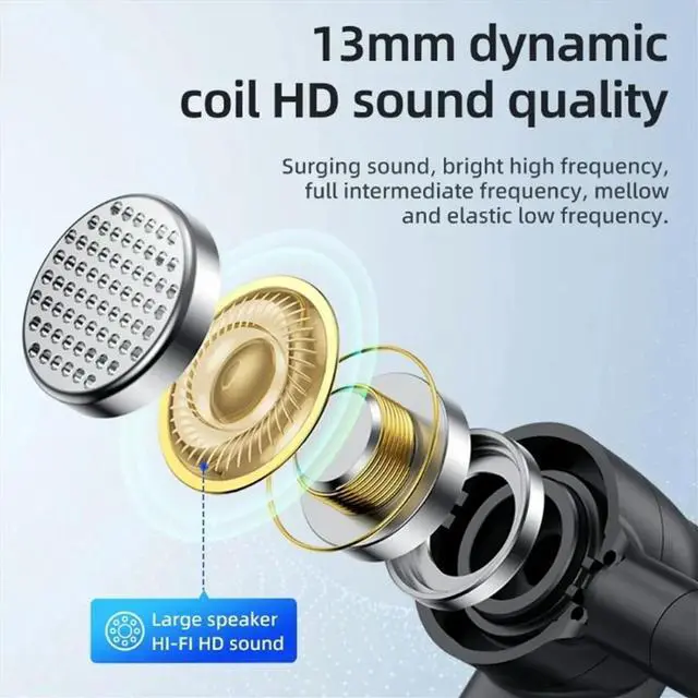 Alt view image 3 of 3 - Bluetooth 5.4 Headset Single Driving Headphone with Dual Mic ENC Noise Cancelling Handsfree Business Earphones