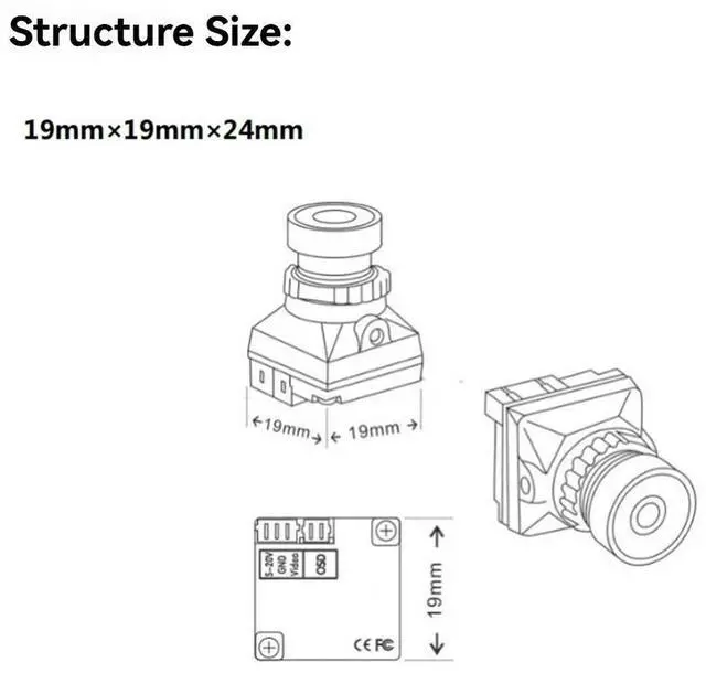 Main image of B19 PRO Mini FPV Camera 2.1mm Lens 135° FOV FPV Traversing Camera PAL/NTSC for RC Drones