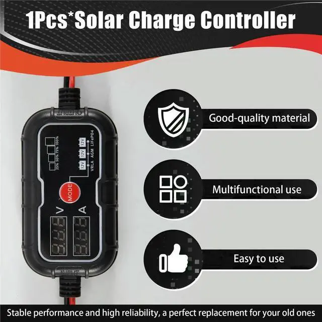 Alt view image 2 of 3 - 10A 12V Lithium LCD Digital MPPT Solar Charge Panel Controller Regulator Home Improvement Solar Replacement Part