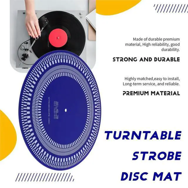 Alt view image 3 of 3 - 30cm Turntable Strobe Disc Mat Stroboscope Mat Rotational Speed Detection Turntables Calibration Disc for Record Player