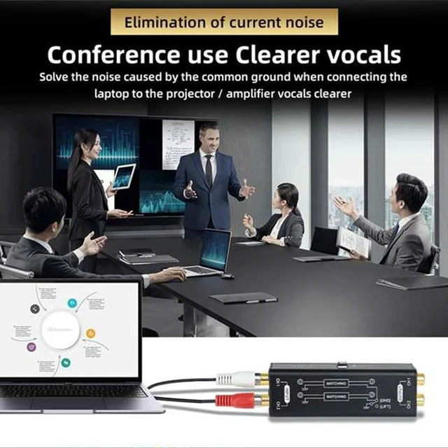 Alt view image 2 of 3 - Mini Audio Passive Isolator Spot Effectively Eliminates Noise 3.5mm Built-in Audio