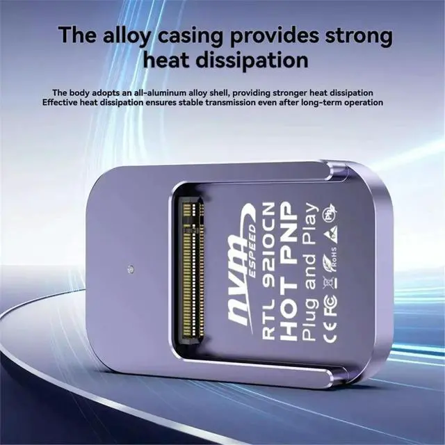 Alt view image 2 of 3 - M.2 SSD Reader NVME to USB-C PCIe SSD USB3.2 Gen2 10Gbps Solid Disk Adapter with Write Protection