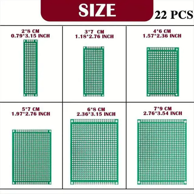 Alt view image 3 of 3 - 92PCS PCB Board Kit Universal PCB Prototype Board Circuit Boards for DIY Electronic Kit Soldering Kit