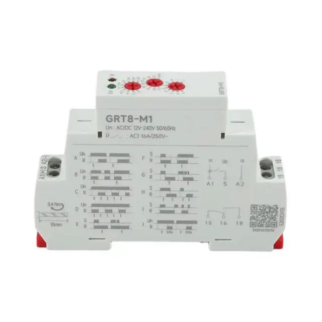 Alt view image 2 of 3 - GRT8-M1 on Off Time Delay Relay 16A AC/DC12V-240V Multifunction Din Rail Automatic Timer Relay