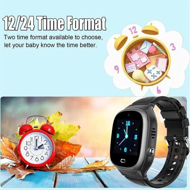 Main image of Waterproof Kids Watch Tracker, Student Watch with SOS Alarm Call Camera, Kids Watch with Call Function Black