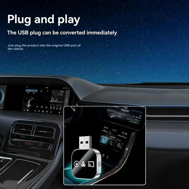 Alt view image 2 of 3 - 3In1 Carplay Mirror Link Carplay Android Auto USB Dongle Adapter Wired Carplay to Plug B