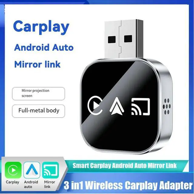 Alt view image 3 of 3 - 3In1 Carplay Mirror Link Carplay Android Auto USB Dongle Adapter Wired Carplay to Plug B