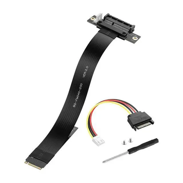 Alt view image 3 of 3 - M.2 M-Key PCI-E4.0 2280 NGFF to PCIe X4 Extension Cable M2 to PCI-E 4X Female Riser Cable for M2 2230 (M.2 180 Degree)