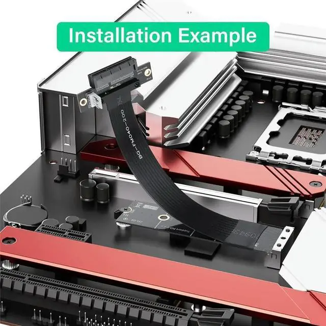 Main image of M.2 M-Key PCI-E4.0 2280 NGFF to PCIe X4 Extension Cable M2 to PCI-E 4X Female Riser Cable for M2 2230 (M.2 180 Degree)