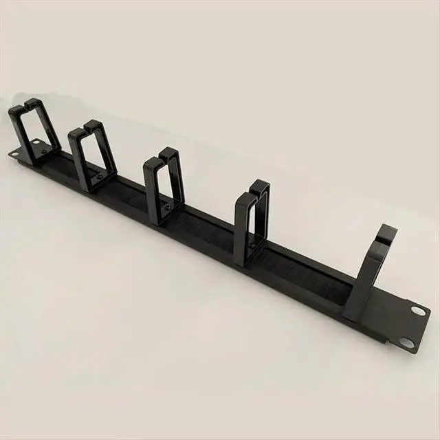 Alt view image 3 of 3 - 1U 19 Inch Rack Cabinets Cable Management Network Organizer Network Brush Panel Five Ring Detachable Wire Manager Frame