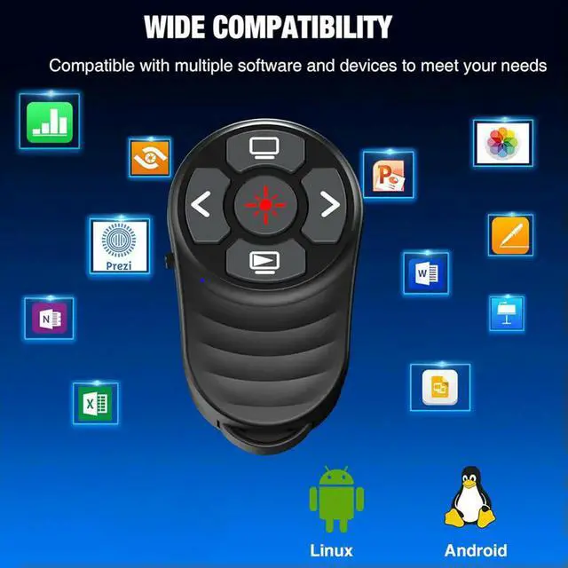 Alt view image 2 of 3 - Presenter Clicker with Red Laser 2.4G Bluetooth Dual Mode Finger Ring Clicker for PowerPoint,Mac