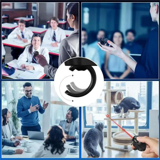Main image of Presenter Clicker with Red Laser 2.4G Bluetooth Dual Mode Finger Ring Clicker for PowerPoint,Mac