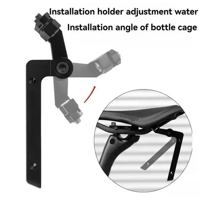 Alt view image 2 of 3 - Bicycle Water Bottle Holder Adapter Bicycle Saddle Bottle Cage Extension Holder Bike Saddle Drink Cup Cage Adapter