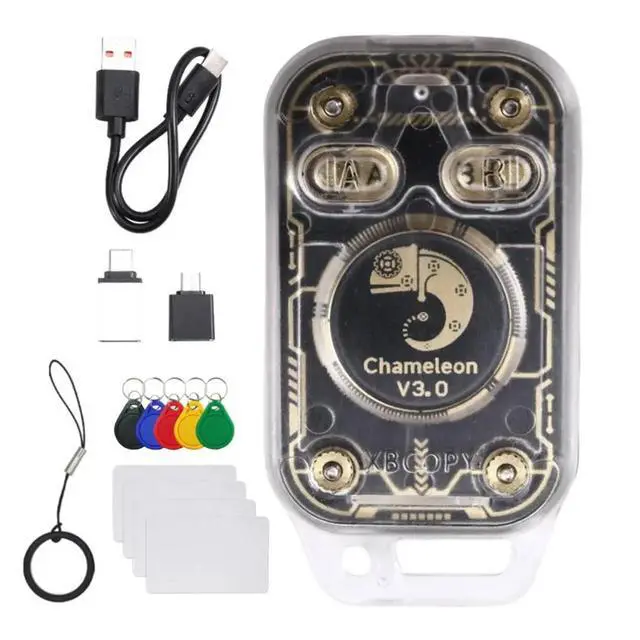 Alt view image 3 of 3 - Chameleon V3.0 RFID Chip Reader Emulator+5XUID Keychain/4XCUID Card 125K 13.56Mhz ID IC Tag Copyer NFC Read Writer