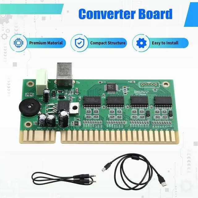 Alt view image 2 of 3 - MAME Game Controller PC to Jamma Converter PCB with USB Audio Cable for 28 Pin Board Arcade Mchine