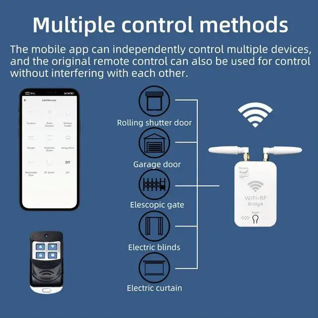 Alt view image 3 of 3 - Tuya Duplicator Remote Control Copy for Electric Door Rolling Door Curtain Awning Sunshade Remote Control