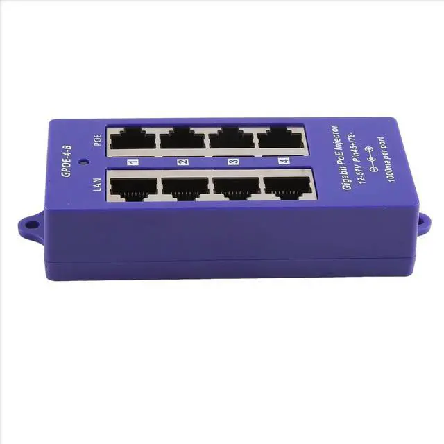 Alt view image 2 of 3 - 48V or 24V Gigabit Passive PoE Injector 4 Port 1000Mbps PoE Module for Security IP Camera Access Point, UBNT