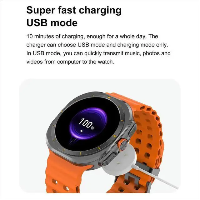 Alt view image 2 of 3 - DT Watch Ultra 47mm Watch Bluetooth Call Compass 3D Menu Charging Series 7 watch Black
