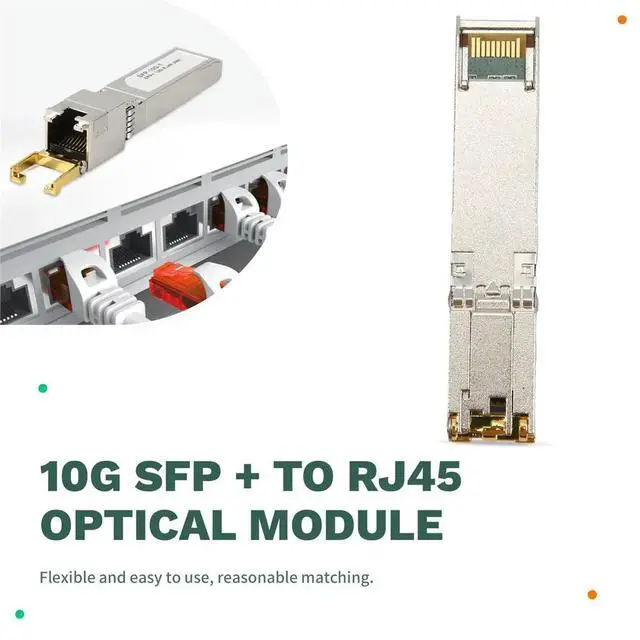 Alt view image 3 of 3 - 10G SFP + to Rj45 30m Self-Adaption 10G/5G/2.5G Optical Module Compatible for , Mikrotik , Ethernet Optic Switch