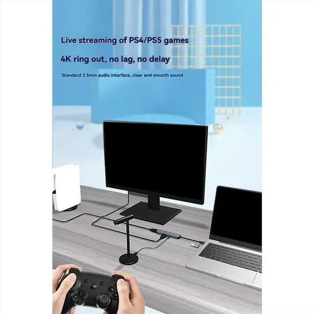 Alt view image 3 of 3 - USB 3.0 Video Capture Card HDMI-Compatible to USB/Type-C Game Grabber Record MS2131 for Switch Xbox PS4/5 Live Broadcast