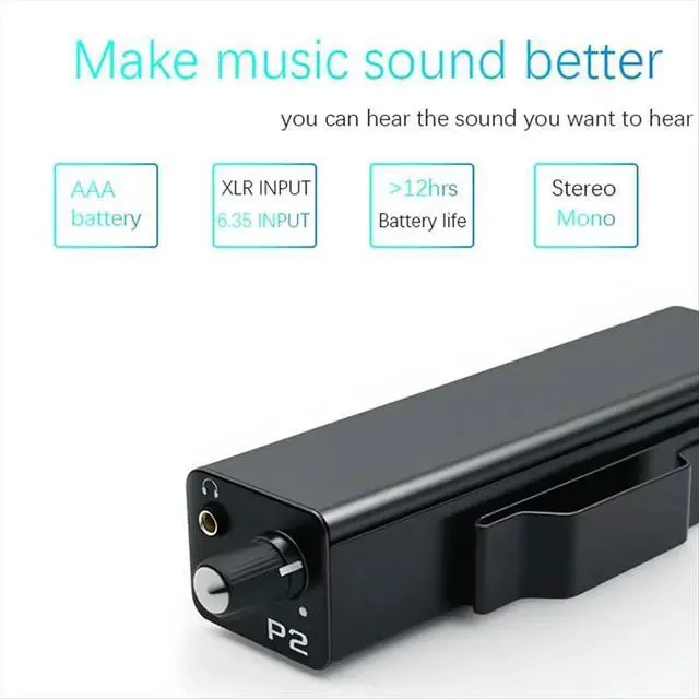 Alt view image 2 of 3 - P2 Headphone Amp Road-Ready Stereo/Mono Instant Switch, Ultra-Low Noise Circuit for Drummers & Live Vocalists
