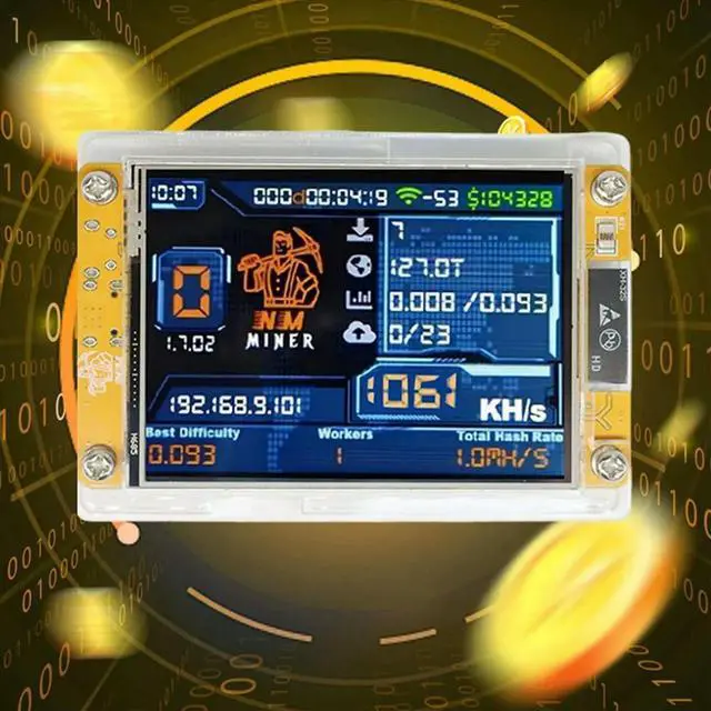 Alt view image 2 of 3 - 1060KH/S NMMiner NerdMiner Upgraded Harshrate 2.8 Inch Display Bitcoin Crypto Solo Lottery Miner NerdMiner