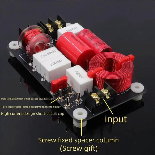 Main image of 150W 2-Way Crossover for Hi-Fi Bookshelf Speaker Dual Air Core Inductor 2500Hz HiFi Crossover