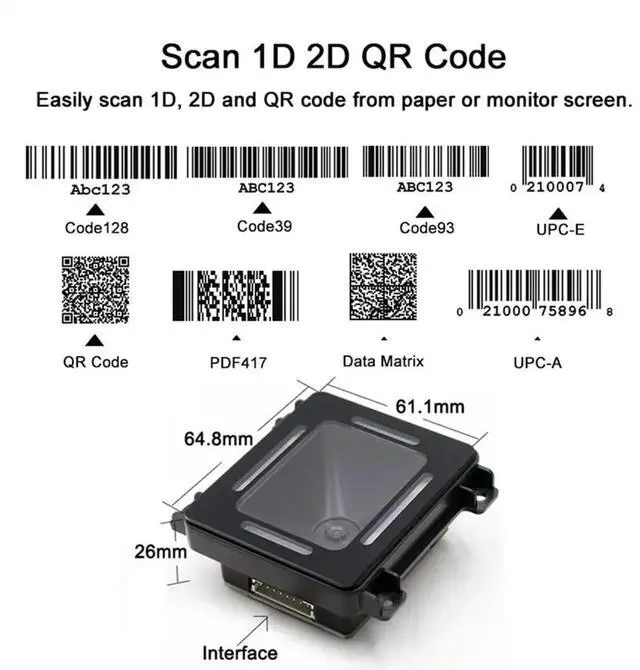 Main image of Self-Service Kiosk Embedded Module: Extremely Fast 1D/2D/QR Auto-Scan Reader EP8280L with TTL