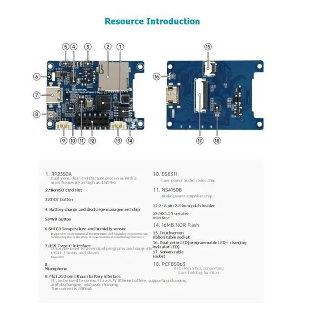 Alt view image 2 of 3 - RP2350 1.54inch E-Paper Display Development Board 200 X 200 Resolution Dual-Core & Dual-Architecture with