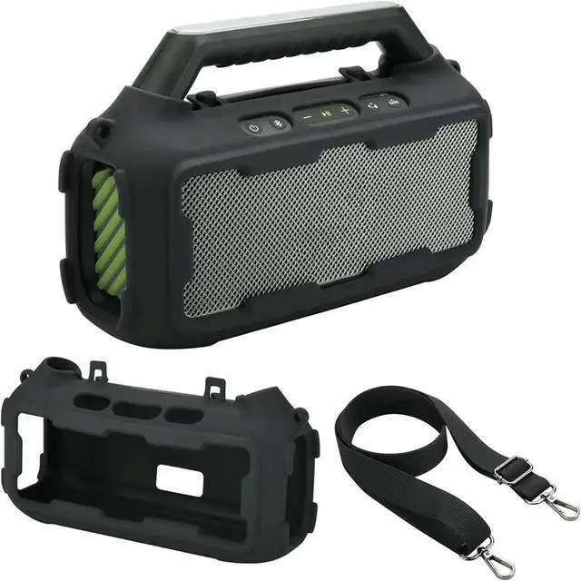 Alt view image 2 of 3 - Silicone Cover for Soundcore Boom 2 Outdoor Speaker, Travel Sleeve Case Shockproof Protective Cover with Shoulder Strap