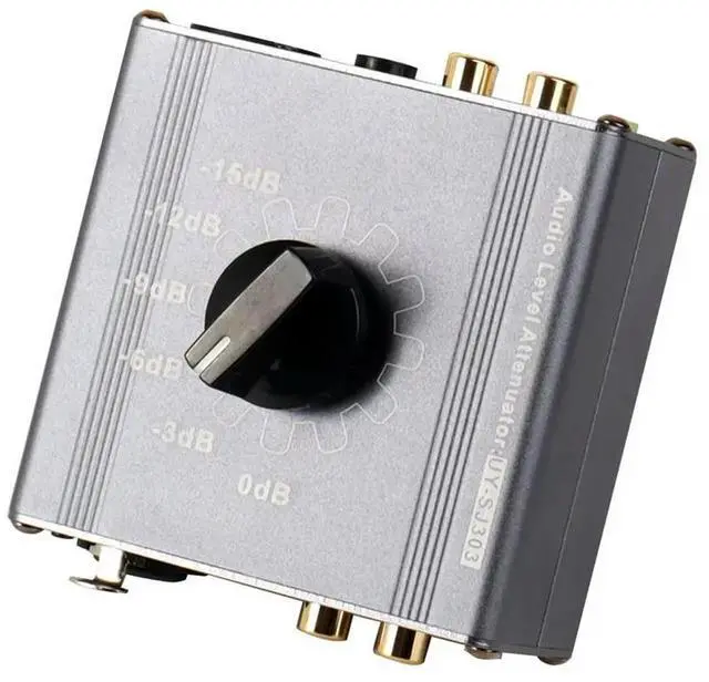 Main image of XLR/6.5TRS for-RCA 3.5mm AUX Audio Level Attenuator 0dB -3dB -6dB -9dB -12dB -15dB Adjustable Audio Attenuation Box