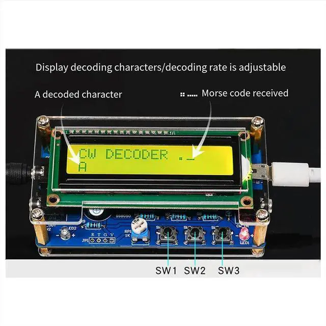 Alt view image 2 of 3 - Upgraded HU-069B CW Morse Code Decoder Trainer Parts Electronic DIY Circuit Board Welding Practice Kit