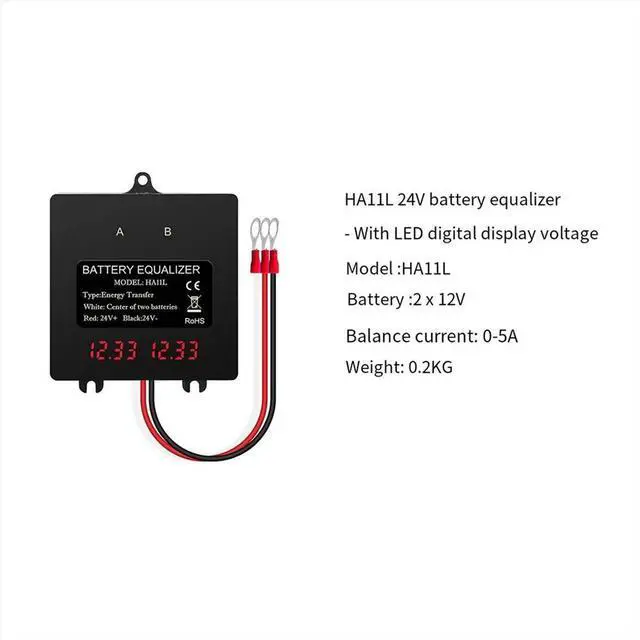 Main image of Equalizer ligent Balancer for Lead-Acid Lithium Batteries 24V Digital 2X12V Electrical Tool