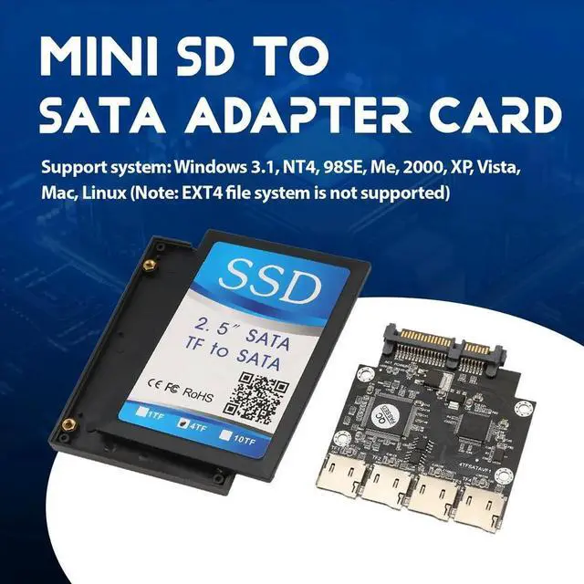Main image of 2.5 Inch 4 TF to SATA Adapter Card, Self-Made SSD Solid State Drive, For Micro-SD to SATA Group Card
