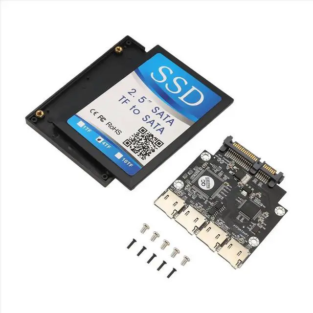 Alt view image 3 of 3 - 2.5 Inch 4 TF to SATA Adapter Card, Self-Made SSD Solid State Drive, For Micro-SD to SATA Group Card
