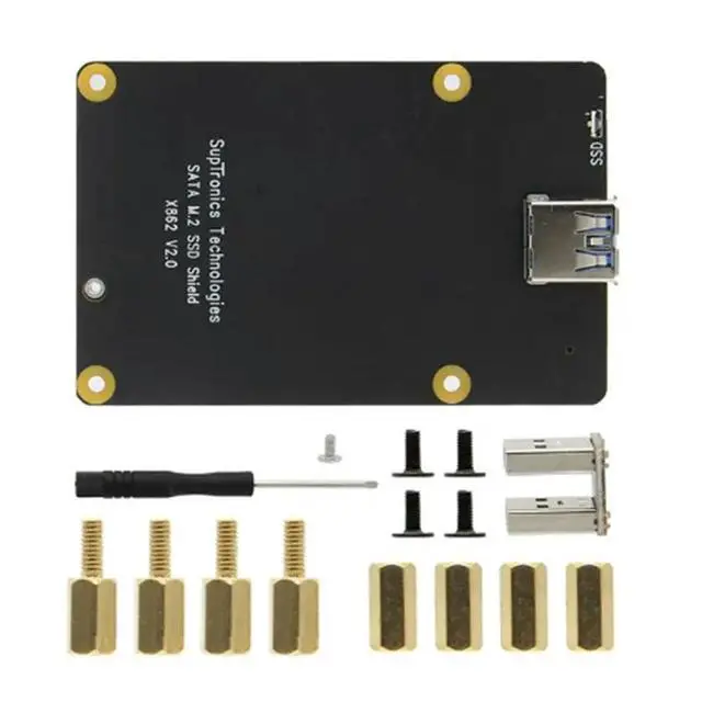 Alt view image 3 of 3 - X862 V2.0 M.2 NGFF 2280 SATA SSD Expansion Board / Shield for Raspberry Pi 4 Model B