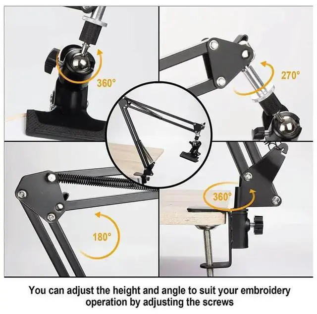 Main image of Adjustable l Embroidery Hoop Stand, Folding Embroidery Hoop Holder and 16 Pieces Embroidery Needles