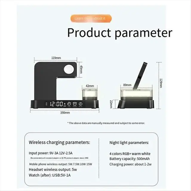 Alt view image 2 of 3 - Use Usb Plug Watch Charger Charger Charging Phone Stand Alarm Clock Fast Charging Base