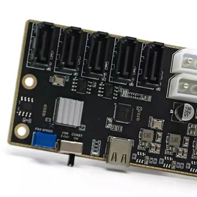Alt view image 2 of 3 - Type-C to 5 SATA Hard Disk External HDD SSD Expansion Card Hard Disk Data Card DC Power Supply Module