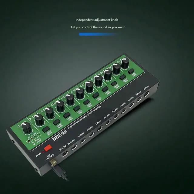 Main image of MX1002 10 Channels Stereo Headphone Amplifier Mini Ultra Low Noise Audio Amplifier Earphone Splitter US Plug