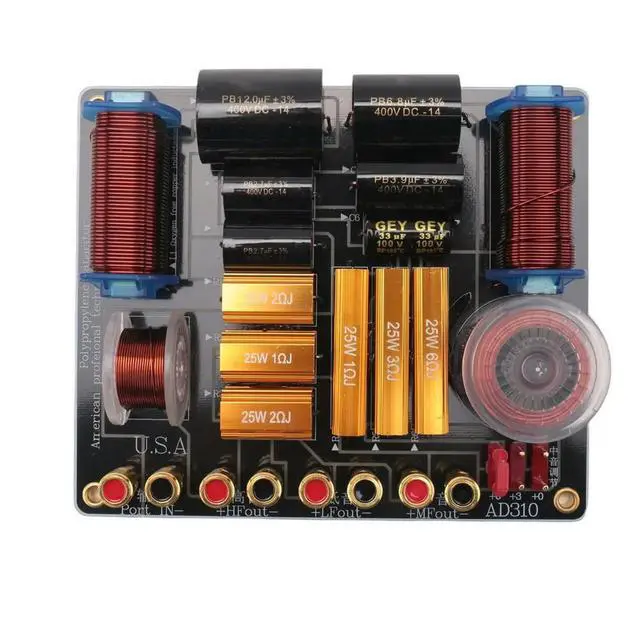 Alt view image 3 of 3 - Three-Way 450W Professional Speaker High Power Splitter 750Hz/5000Hz Stage Home Theater 3-Unit Audio Crossover Filter