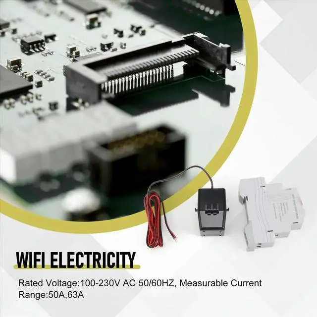 Alt view image 2 of 3 - ATMS1603 Tuya Single Phase ligent Energy Meter 100A Din Rail Precisely Measuring Voltmeter Ammeter Power